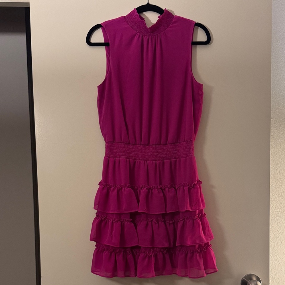 MSK Fuchsia Ruffled Mini Dress